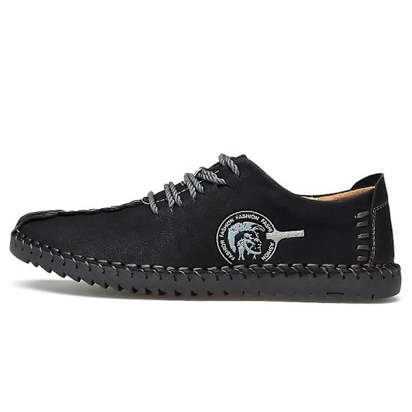 Casual för män Utomhusskor i läder 0L601 Black 44