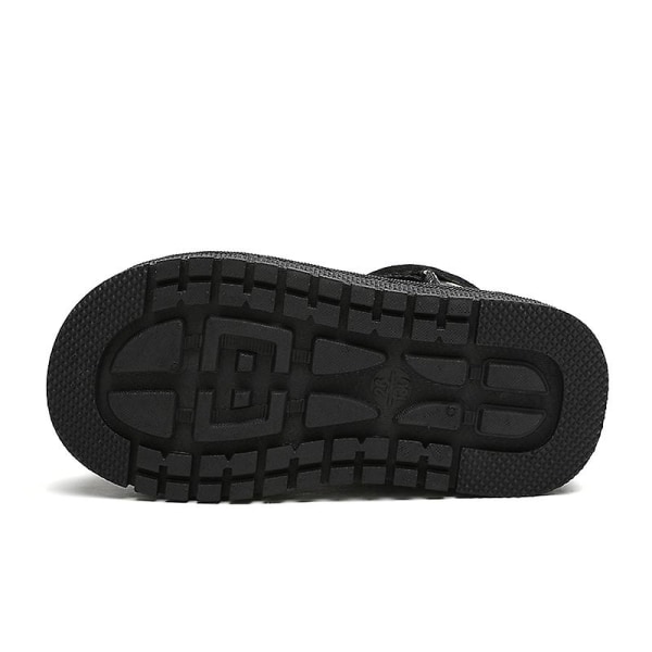 Flickor Vintersnöskor Vattentåliga skor Anti-halk Casual Lätt bomullsstövel G2035 Black 28