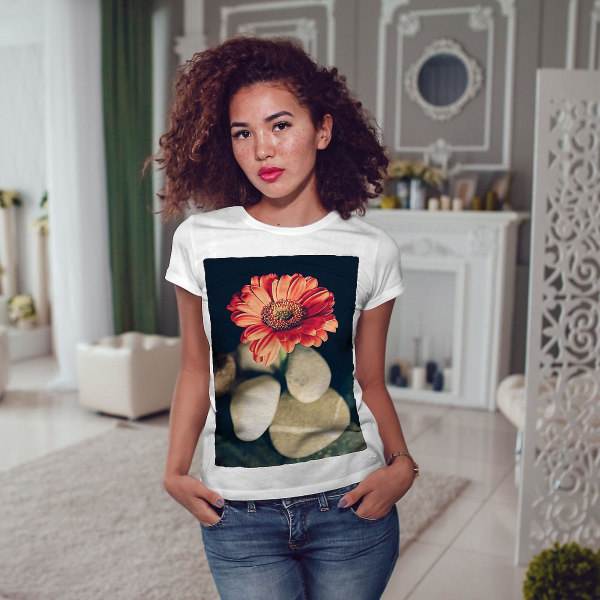 Gerbera Flower Nature Whitet-shirt för kvinnor S
