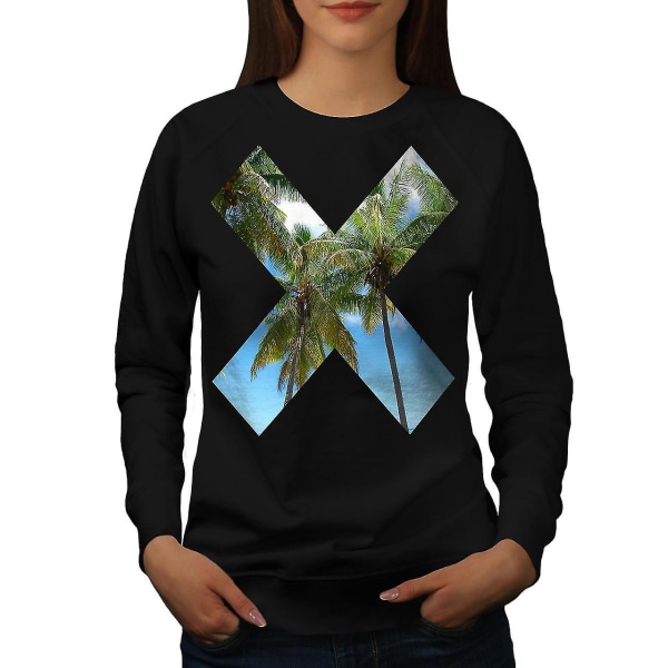 Palm Cross Women Blacksweatshirt M