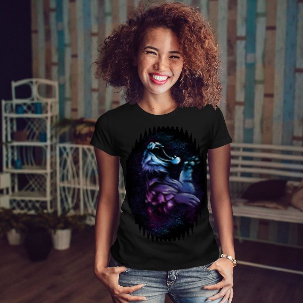 Night Tiger Beast Kvinnor Blackt-shirt XL