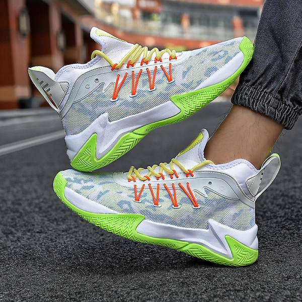 Basketskor för män Mode Halkfria sneakers Sportskor som andas 3Al098 White 39