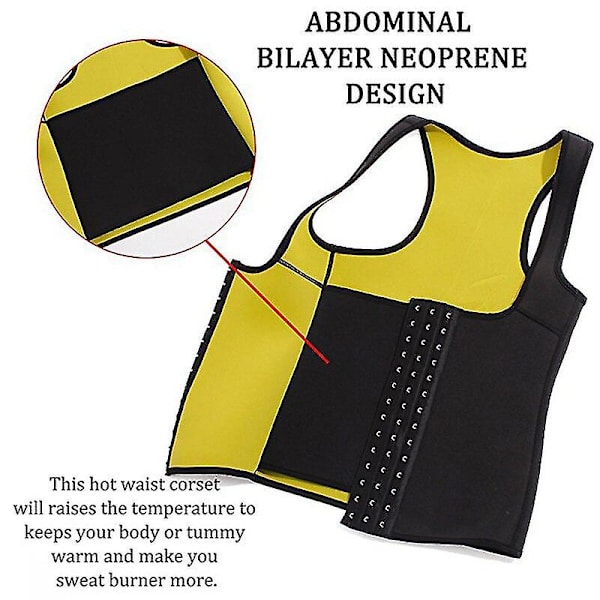Waist trainer för kvinnor Korsettväst Binder Shapers Korsett Shapewear Waist trainer Kroppsformare Magkontroll Modelleringsgördel, gul XL