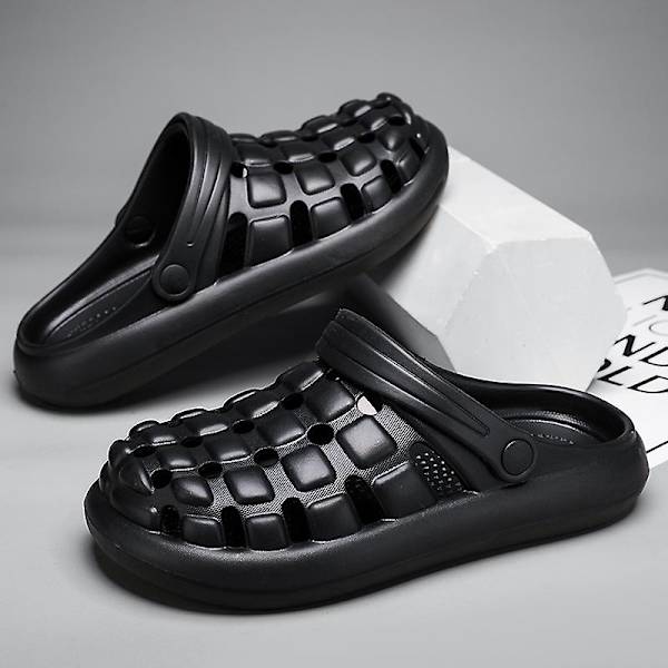 Strandtofflor för män Modesandaler Utomhus Halkfria inomhusskor 3B2104 Black 40-41