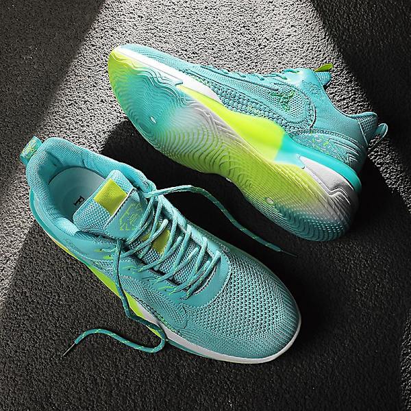 Basketskor för män Mode Halkfria Sneakers Andas Sportskor Yj991 Cyan 41