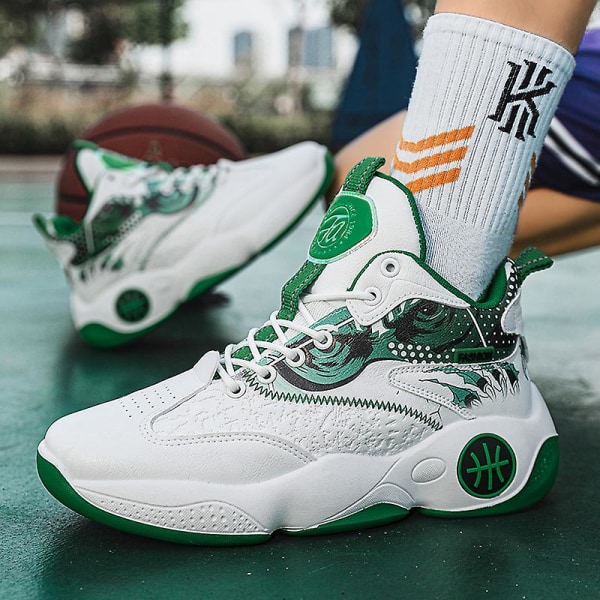 Basketskor för män Mode Halkfria Sneakers Sportskor som andas Ha502 Green 41