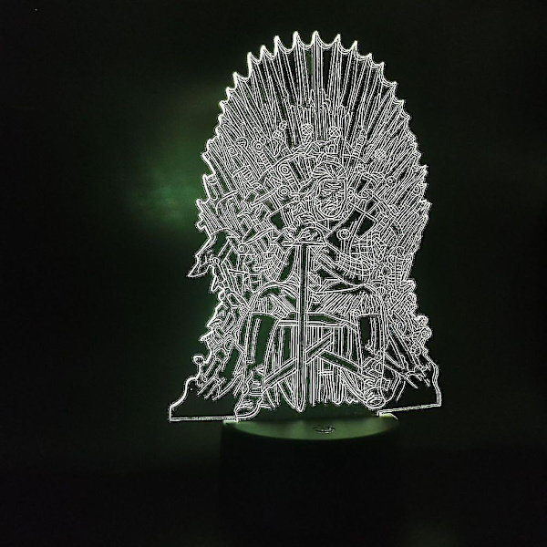 Game Of Thrones 3d Liten nattlampa Stark Iron Throne Färgglad nattlampa
