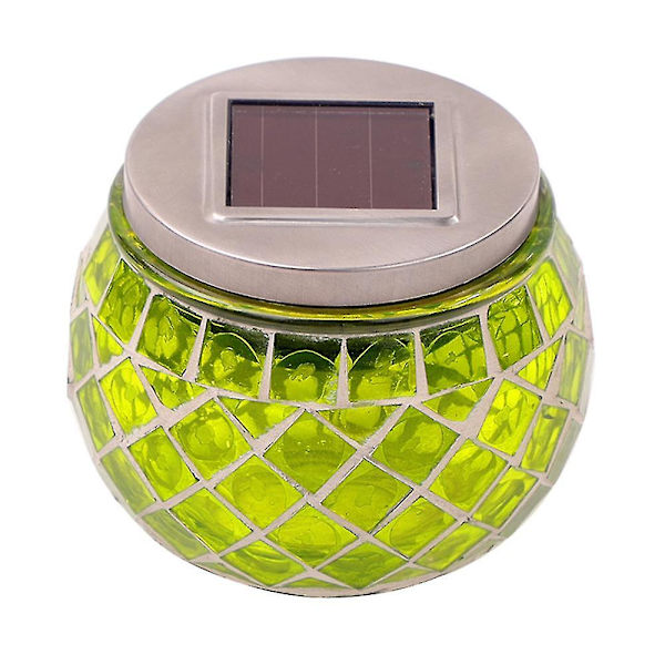 Solar Glas Ball Light Mosaik Led Trädgårdsljus, bordsnattlampa för trädgårdsdekoration