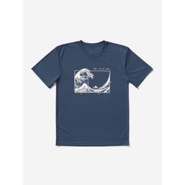 Den stora Fibonacci Wave Active T-shirten Navy 2XL_Front