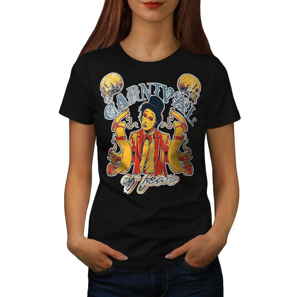 Carnival Of Fear Horror Women Blackt-shirt | Wellcoda L