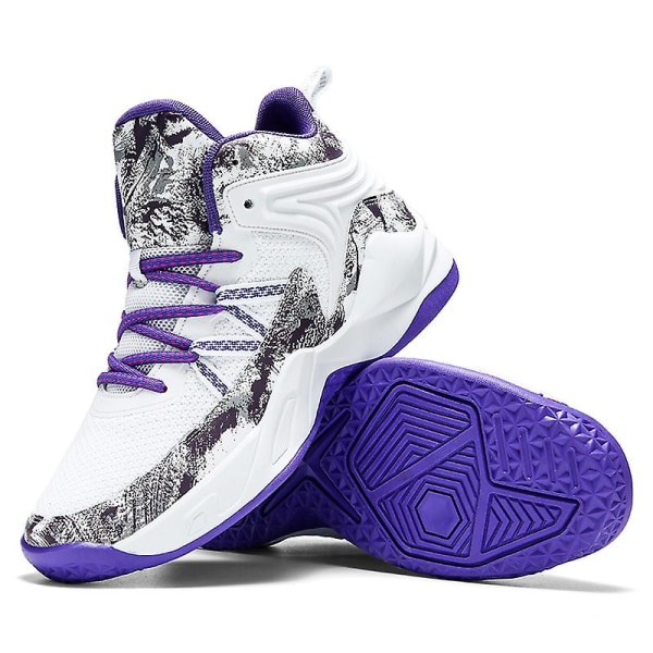 Basketskor för män Aldult Bekväma Sneakers Utomhussportskor 3B693 Purple 42