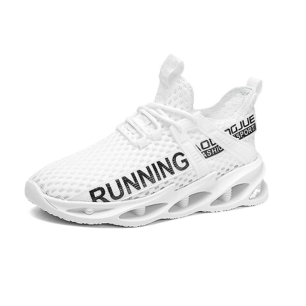 Promenadskor för män Andas Flying Woven Mesh joggingskor Halkfria sneakers 3Cz1139 White 44