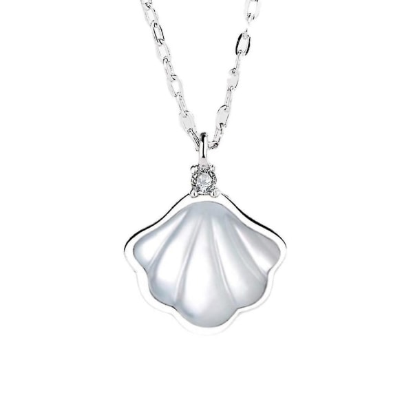 (med diamanter)) sterlingsilver One Shell halsband