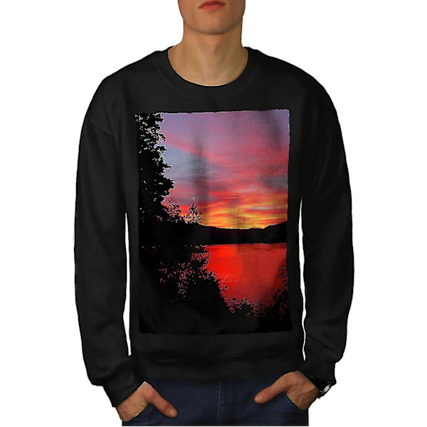 Sunset Dawn Photo Män Blacksweatshirt M