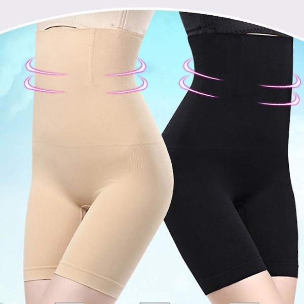 Dam Shaper Yoga Shorts Hög midja Body Shaper Underkläder Slimming Shapewear Magkontroll Trosa Seamless Boyshort,beige XS SFor 40 to 50kg