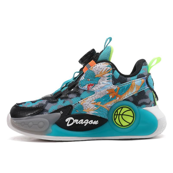 Basketskor för pojkar Mode Halkfria sneakers Sportskor som andas 3B2301 Green 32
