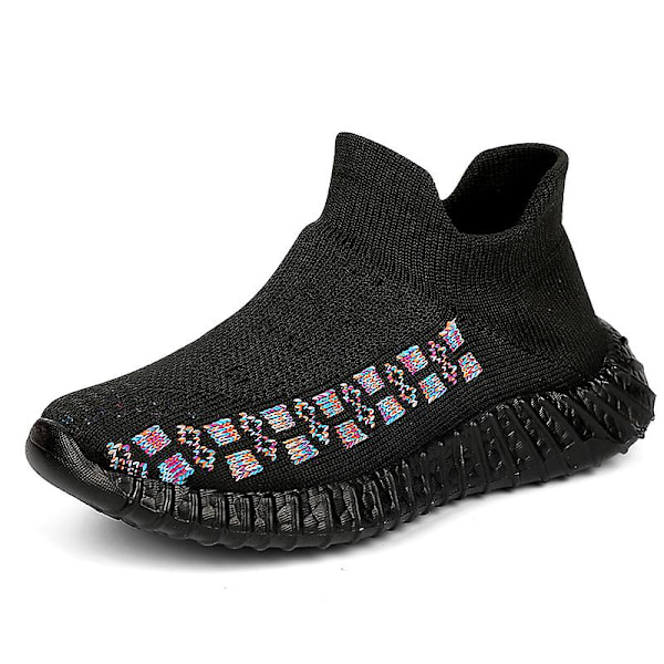 Sneakers för barn som andas löparskor Mode Sportskor Wz631 Black 35