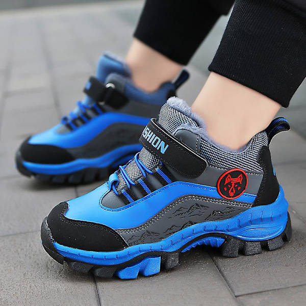Pojkar Flicksneakers Andas löparskor Barn Vinter bomullsskor 558 Blue 34