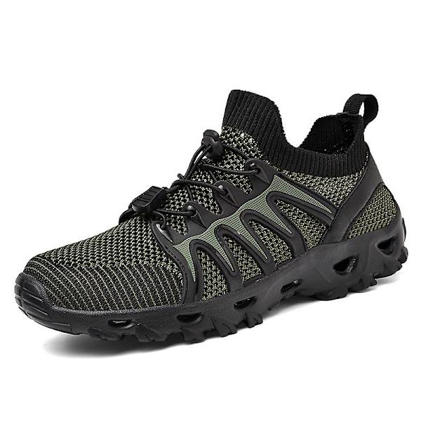 Herr vandringsskor Trailrunning Skor Halksäkra Fitness Promenad Jogging Sneakers 3C238 Green 40