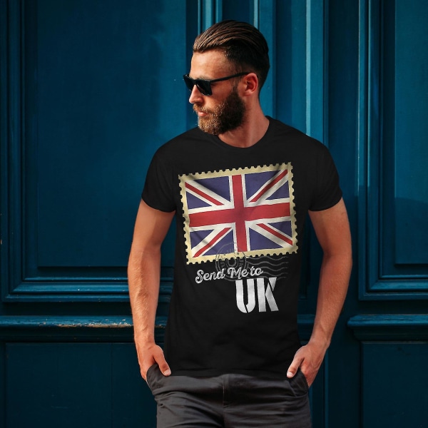 Uk Flag Tourist Men Blackt-shirt L