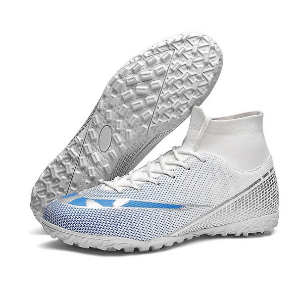Fotbollsskor för män Halkfria fotbollsskor Klossar Gräs Fotbollssneakers 3AR2313 White 39