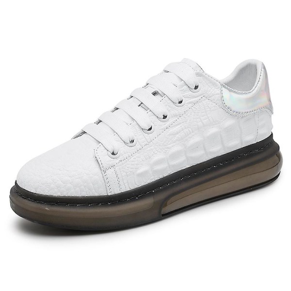 Herr Sport Löparskor Tvålagers Läderskor Mode Sneakers Fr6550 White 44