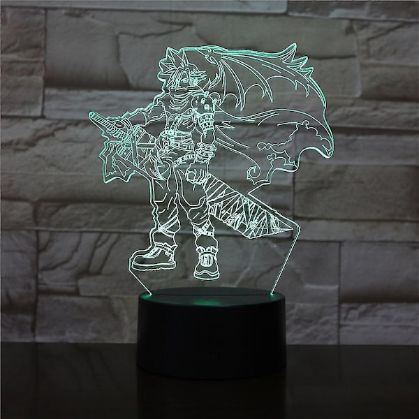 Final Fantasy Claude 3d Led Nattljus Sovrumsbordslampa Färg ändras
