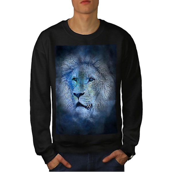 Lion Cat Face Art Men Blacksweatshirt L