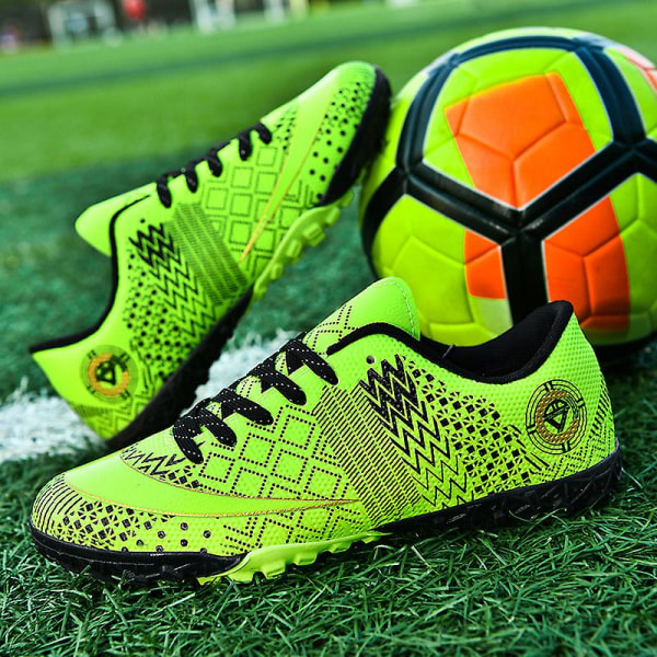 Fotbollsskor för herr, halkfria fotbollsskor, Gräs Fotbollssneakers Yj757 Green2 44