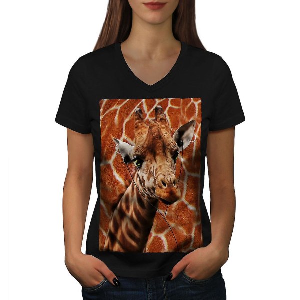 Giraffe Wild Söt T-shirt för kvinnor S