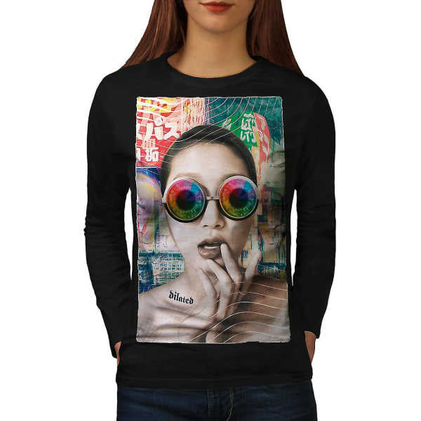 Space Glasögon Mode Damer Blacklong Sleeve T-shirt | Wellcoda XL