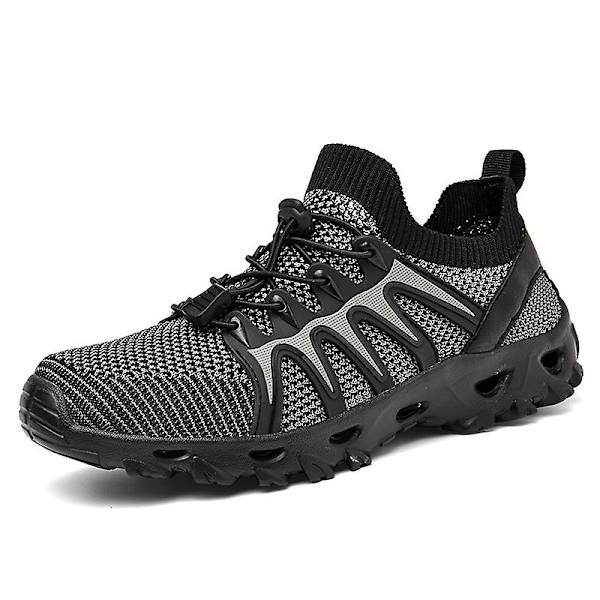 Herr vandringsskor Trailrunning Skor Halksäkra Fitness Promenad Jogging Sneakers 3C238 Gray 44
