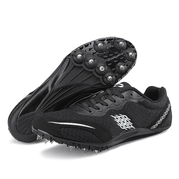 Friidrottsskor för män Spikes Track Race Hoppande Sneakers Professionell löpning Nail Spikes Skor Tj016 Black 44