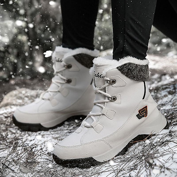 Herr Dam Vinterstövlar Snow Boot Plysch Varma Skor Vattentät Boot 1623 Gray 47
