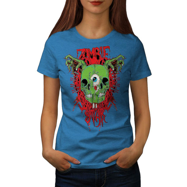 Skull Star Dead Zombie Kvinnor Royal Bluet-shirt L