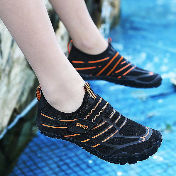 Vattenskor för barn River Walking Shoes Quick Dry River Sea Aqua Sneakers Strandskor 23 Black 34