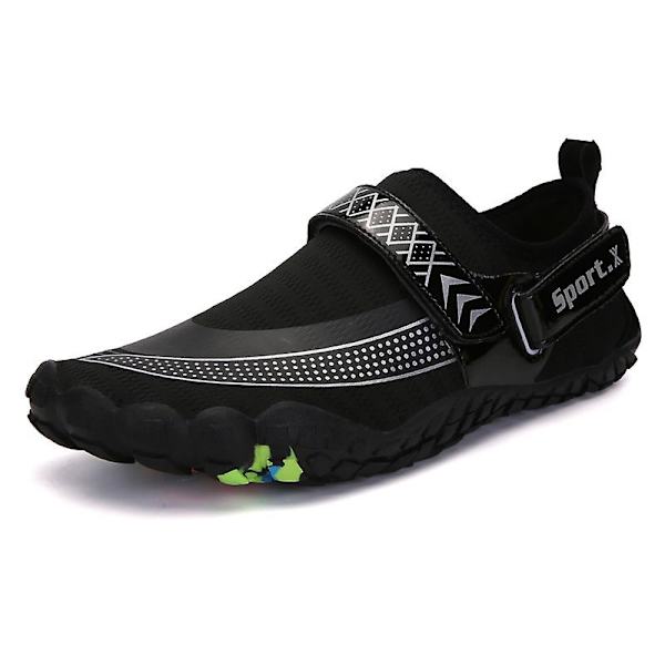 Snabbtorkande vattenskor för män Barfota simskor Vattensneakers 11 Black 42