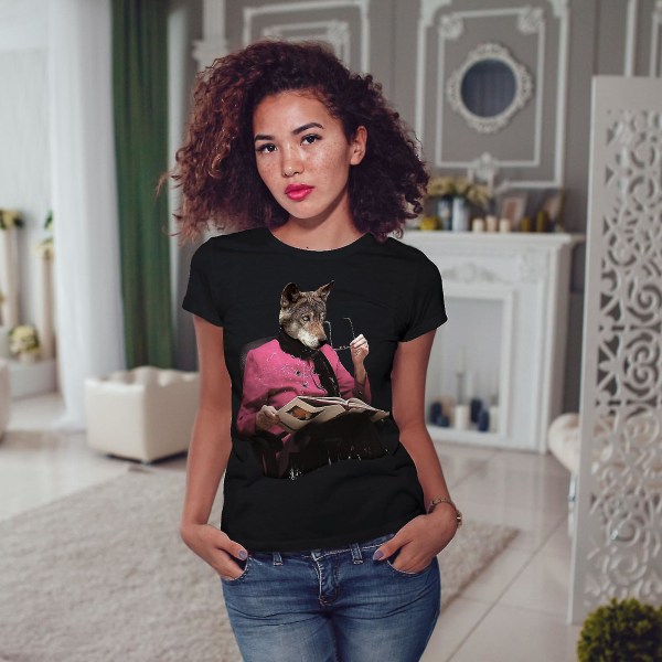 Wolf Bookworm Sir Women Blackt-shirt S