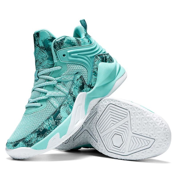 Basketskor för män Mode Dam Sneakers Andas Sportskor 3A693 Cyan 41