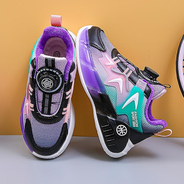 Barn Pojkar Flickor Sneakers Löparskor som andas Mode Sportskor 2Kl836 Purple 34