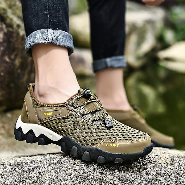 Herrsneakers Andas löparskor Utomhussportskor 3B112 Khaki 44