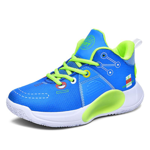 Barn Basketskor Mode Pojkar Flickor Sneakers Sportskor som andas 2La099 Blue 35