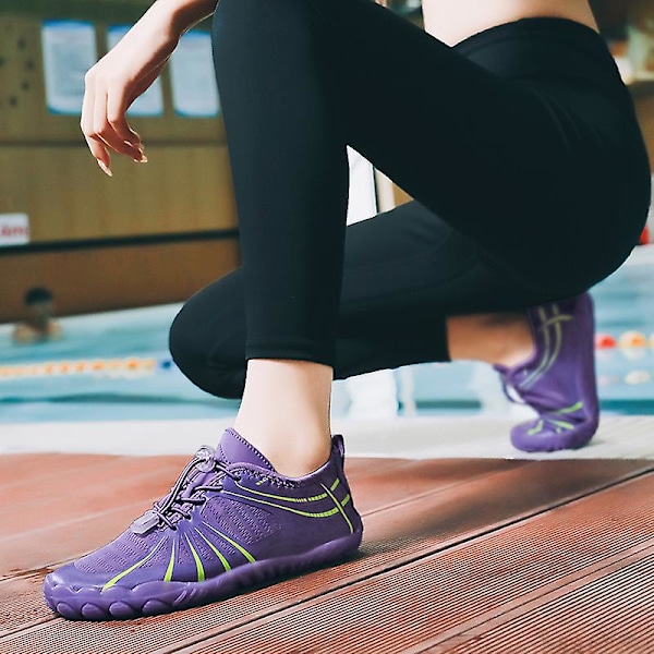 Vattenskor för män Quick-Dry Aqua Yoga Skor Barefoot Beach Sport Skor Yj6261 Purple 44