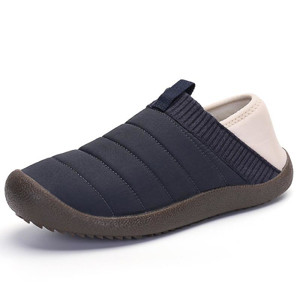 Herrtofflor Varma Vinterskor För Kvinnors Inomhushus Slip On Med Bomull Utomhus 2K6855 DarkBlue 38