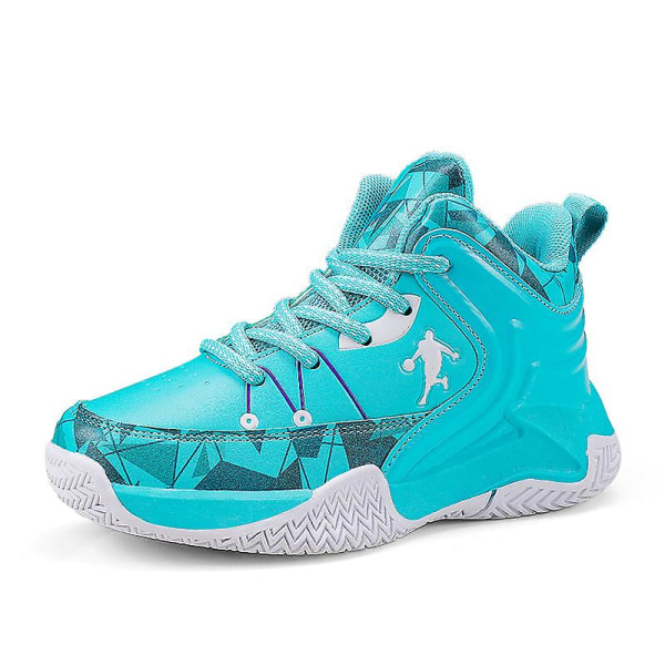 Basketskor för barn Mode Pojkar Flickor Sneakers Andas Sportskor 668 Cyan 33