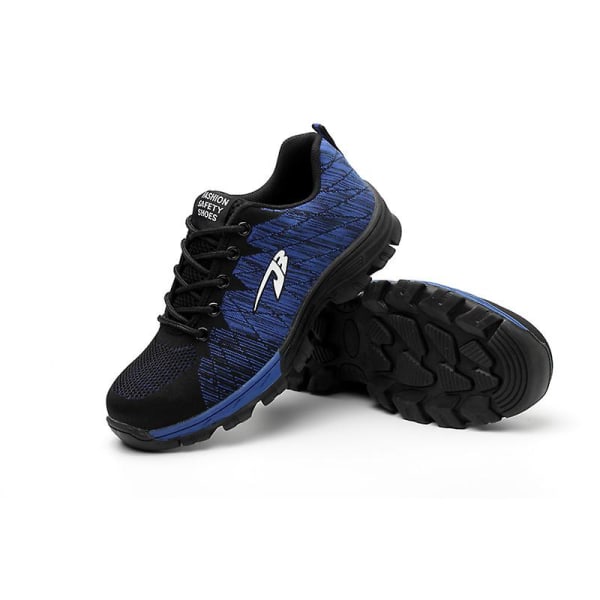 Sneakers för män Andas lätta ståltå säkerhetsarbetsskor 2D536 Blue 38