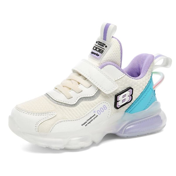 Barnskor Sportskor Damping Sneakers Löparskor för tjejer 2D1688 White 36