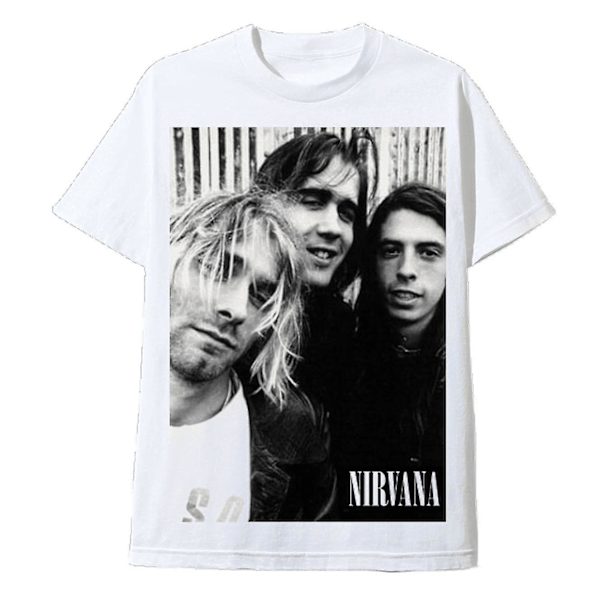 Nirvana White Tee Group Vintage Paris T-shirt XL
