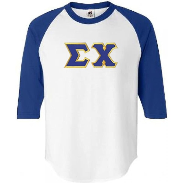 Sigma Chi Bokstäver Raglan T-shirts 3X-Large