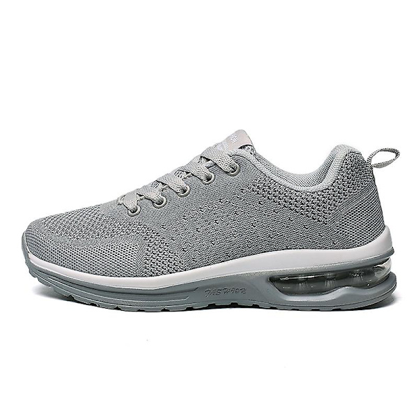 Lätta Sneakers för män Andas löparskor Mode Sportskor 3D5066 Gray 44